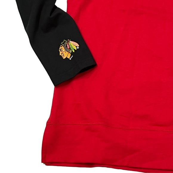NHL Chicago Blackhawks Hoodie Pullover Lace Up Red Black - Picture 8 of 9